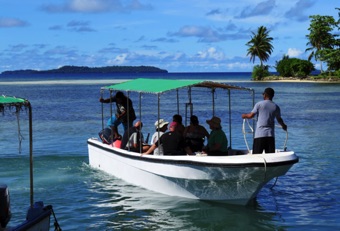 Leaving on the dive boat.  A "three hour tour"